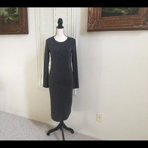 Grey, knit, midi dress.